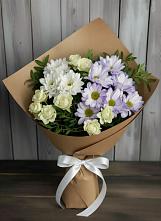 Букет цветов из:  Хризантемы и Розы в Солнечнодольске