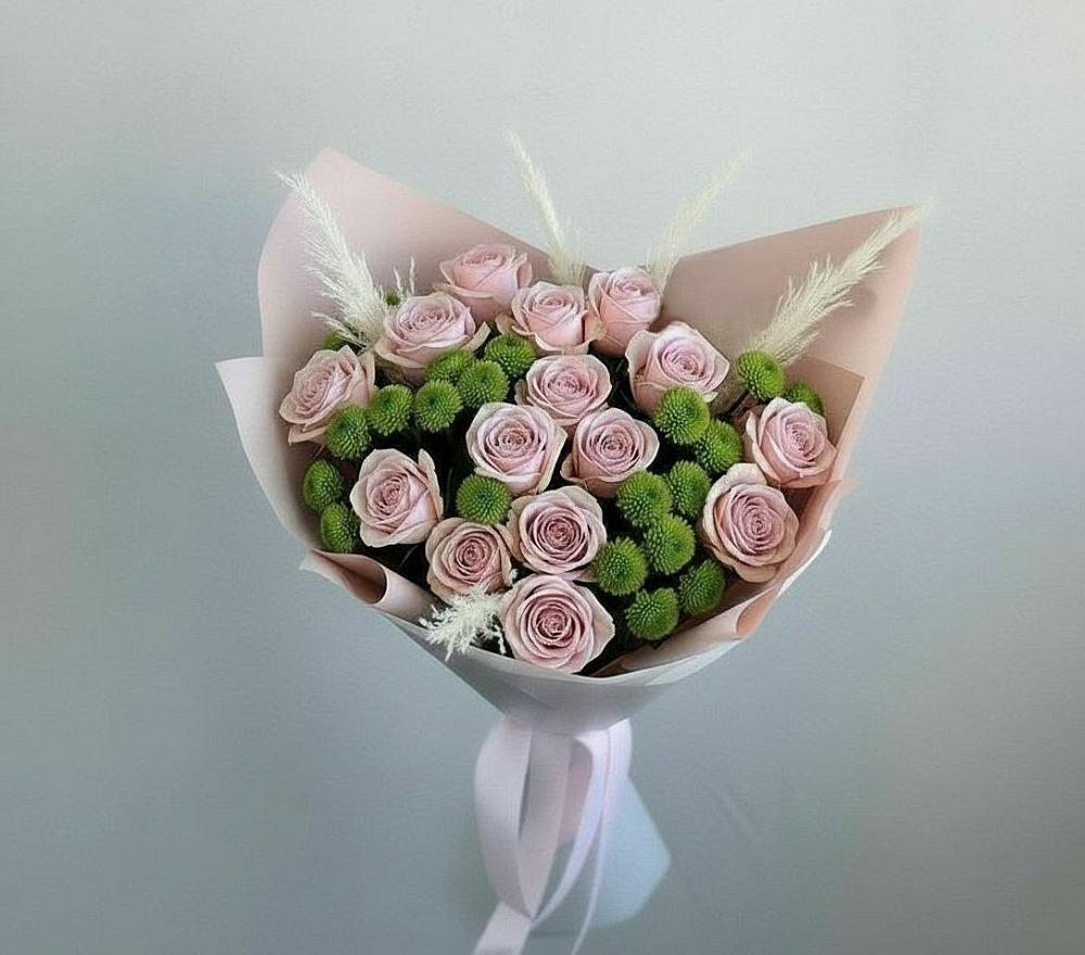 Букет цветов из: Розы и Хризантемы в Солнечнодольске