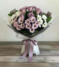 Букет цветов из:  Хризантемы и Розы в Солнечнодольске