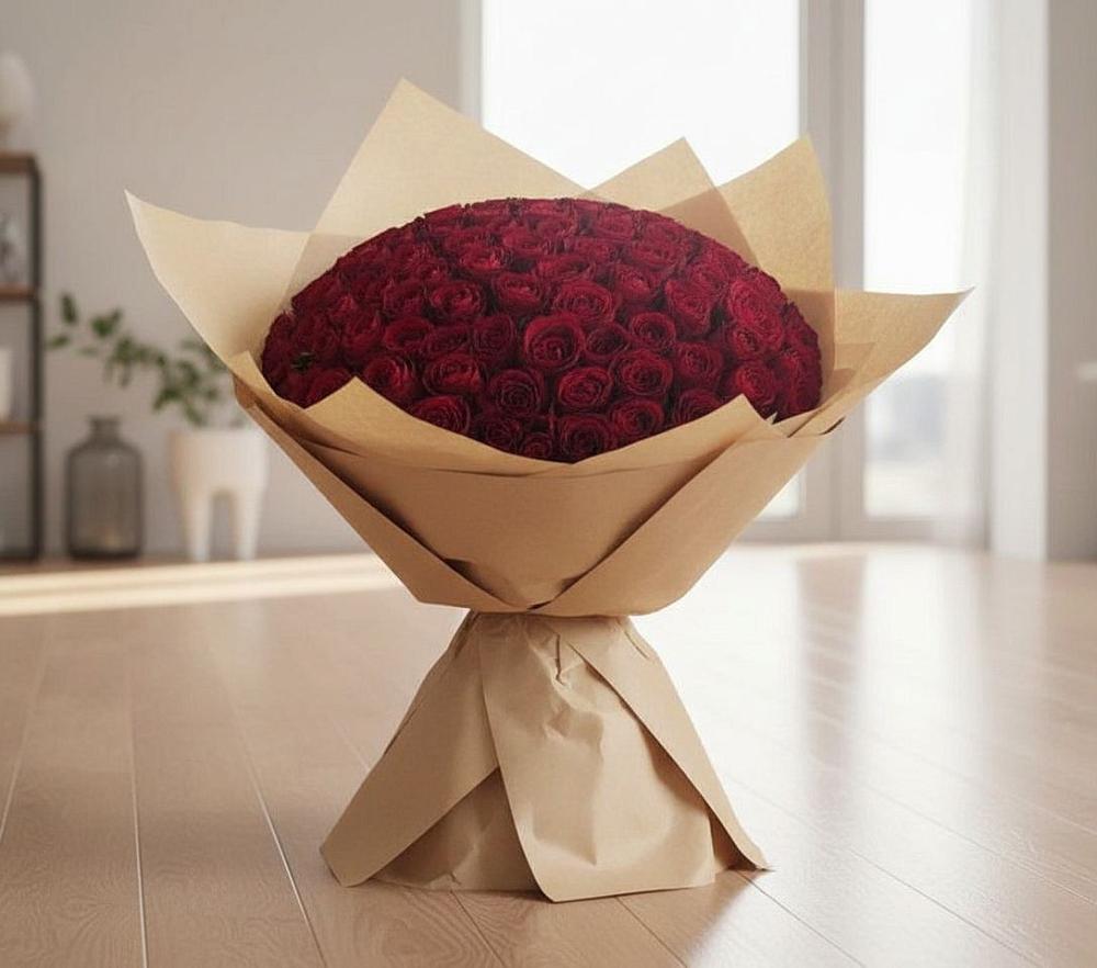 Букет 101 Красная роза в Солнечнодольске