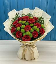 Букет цветов из:  Розы и Хризантемы в Солнечнодольске