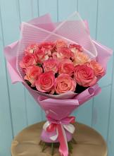 Букет 15 Розовых роз Равель #REPLACE_PRED# Солнечнодольске