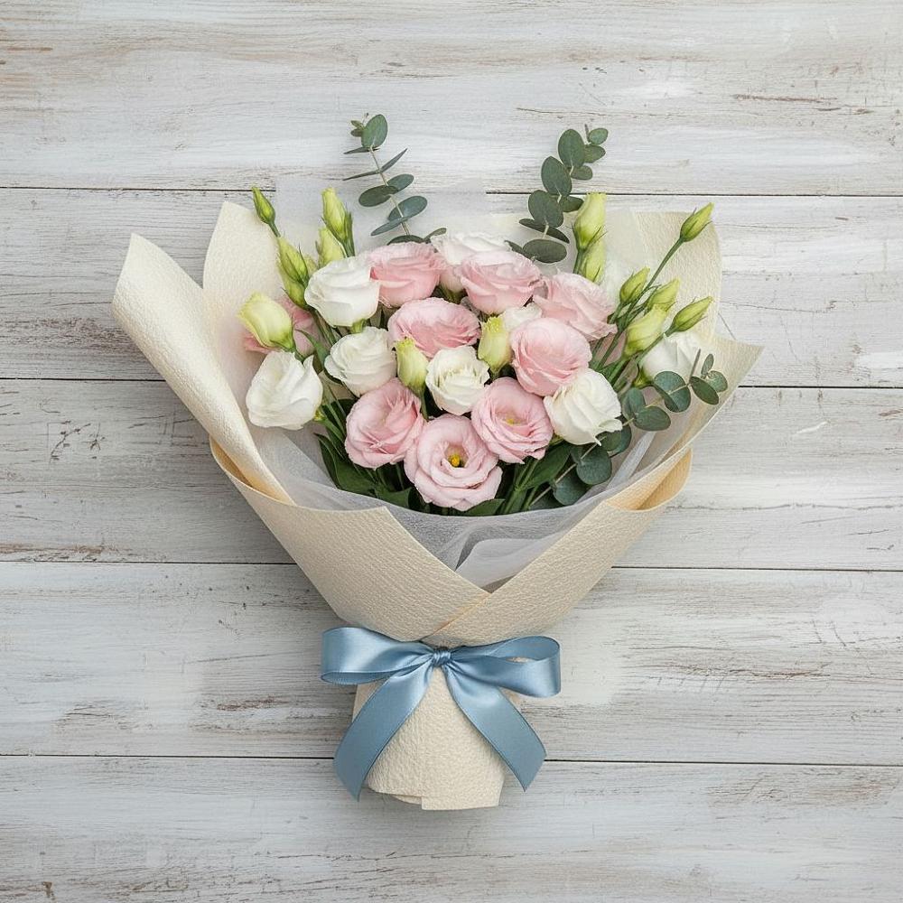 Букет цветов из: Лизиантусы в Солнечнодольске